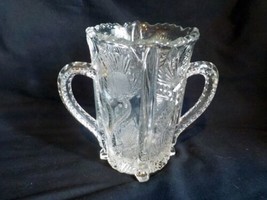 Vintage Higbee Paneled Thistle Spoon Celery Vase 5 1/4&quot; Tall - £25.64 GBP