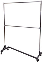 Commercial Grade Rolling Z Garment Rack with Black Nesting Base, Double ... - $109.40