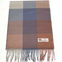 New 100% Cashmere Scarf Made In England Plaid Lavender / Coral Soft Wool Wrap - £7.47 GBP