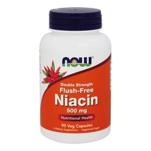 NOW Foods Niacin Flush-Free Double Strength 500 mg., 90 Vegetarian Capsules - £12.80 GBP