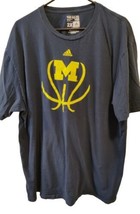 Vintage NCAA Michigan Wolverines Blue Shirt Men - Basketball Logo -  Size 2XL - £13.28 GBP