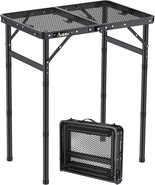 Folding Grill Table, Aluminum Camping Table Adjustable Height Max 27.5 P... - $65.83