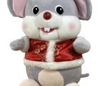 Hugs Baby  Plush Gray Mouse with Oriental Jacket Red Nosed No Paper Hang... - $16.44