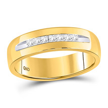 14kt Yellow Gold Mens Princess Diamond Wedding Band Ring 1/4 Cttw - £1,082.95 GBP