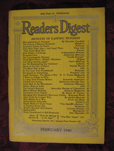 Readers Digest February 1940 Andre Maurois Dorothy Canfield John Gunther - £5.50 GBP