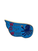 WOW Pin Winged Octopus On Whipped Cream Korea Blue Pink Gold Tone - £11.17 GBP