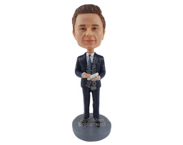 Custom Bobblehead Lawyer Waiting To Write Down Notes Holding Notepad In Hands -  - £71.14 GBP