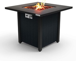 Serenelife Slfps3.5 Fire Pit Table, Large, Black - £145.47 GBP