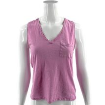 Madewell Womens Tank Top Size Small Pink Sleeveless Pocket Cotton Loose Fit - $11.88