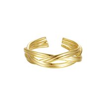 925 Sterling Silver INS WOVEN 18K Gold Plated Hoop Ring (gold) - £23.42 GBP