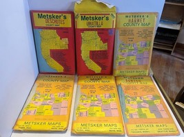 Lot of 9 Metsker&#39;s County Maps - Oregon State - Curry Douglas Lane Grant... - $47.50