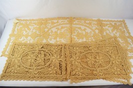 Hand Crocheted Placemat Runner 9 Pc Lot Vtg Wedding Country Tea Party Doily Set - $30.47