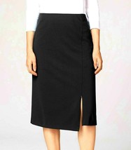 J Jill Skirt L Black Ponte Knit Asymmetrical Hem Comfort Stretch Waist MayFit XL - £59.33 GBP