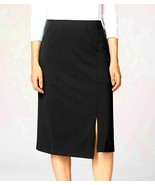 J Jill Skirt L Black Ponte Knit Asymmetrical Hem Comfort Stretch Waist M... - $79.00