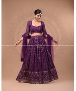 Magenta lehenga choli set for womens,designer lehenga choli with dupatta... - $72.00