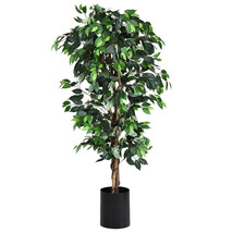 6Ft Ficus Silk Leaf Artificial Tree Plant Indoor Outdoor Potted Fake Faux Plant - £120.69 GBP