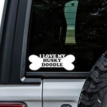 MHDStickerCo I Love My Husky Doodle Dog Bone Vinyl Decal Sticker Custom Truck Bu - $5.69