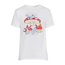 Men&#39;s White Smurfs Mushrooms T-Shirt Size X-Large 46-48 Brand NEW - £5.38 GBP