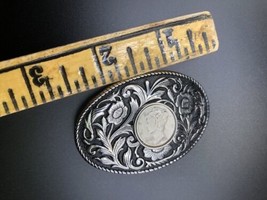 Indian Head Nickel 1936 Coin Vintage Western Belt Buckle Antique Silver-... - £25.68 GBP