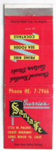 Currie&#39;s Santa Fe - Long Beach, California Restaurant 20 Strike Matchbook Cover - £1.39 GBP