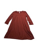 Zenana Premium Dress Womens Medium Maroon Pullover 3/4 Sleeve Stretch Po... - $27.59