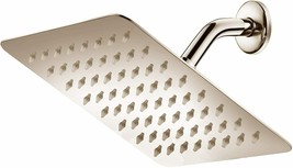 Rainfall Shower Head Waterfall Coverage Ultra-Thin Stainless Steel Easy Install - £27.14 GBP