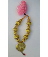 Punjabi Folk Cultural Bhangra Gidha Kaintha Pendant Baby Pink thread nec... - $25.35