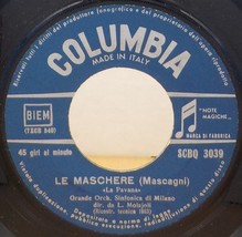 Molajoli &amp; Grande Orch Sinfonica di Milano 45 MASCAGNI Le Maschere / Iri... - £3.95 GBP