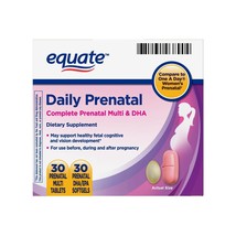 Equate Daily Prenatal Multi &amp; DHA Dietary Supplements, 60 CT. - £31.64 GBP
