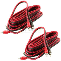 2 DS18 12 Ft 2 Channel RCA Cables Shielded Twisted Interconnect Audio Am... - $27.99