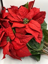 Poinsettia Velvet Touch Leaf Faux Flowers - £22.04 GBP