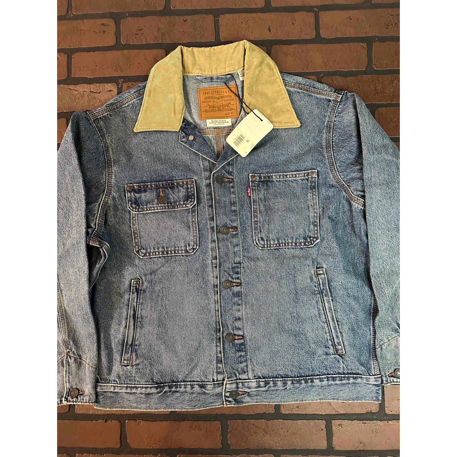 Levi's Denim Jacket with Beige Corduroy Collar