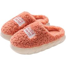 Cotton Slippers Winter Home Anti Slip Warm Soft Slippers For Women Men - £22.31 GBP