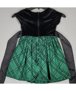 IZ Byer Girl Dress Children&#39;s Size 5 Holiday Green Black Velvet Formal P... - £10.10 GBP