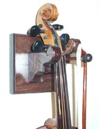 Walnut Wood Violin &amp; Bow Hanger Wall Mount Stringed Instrument Display - $464.68 MXN