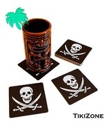 20 Jolly Roger/Skull and Crossbones Pirate Flag Drink Coasters Tiki Bar ... - £11.84 GBP