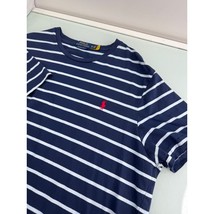 Polo Ralph Lauren Men T Shirt Blue Striped Short Sleeve Custom Slim Fit XL - £15.78 GBP