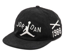 Jordan x Nina Chanel Abney Club Cap 1988 Corduroy Black Hat Size S/M HF3453-010 - $49.49