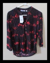 Notations Petite Women&#39;s Blouse Size PS Red Purple &amp; Black Print Retail ... - €18,57 EUR