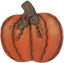 Metal Pumpkin Sign Thanksgiving Fall Decor Rustic Free Standing Flat Pumpkin Tab - £16.52 GBP