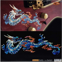 Fire Dragon Abalone Blue Inlay Sticker Decals for Guitar &amp; Bass - £11.94 GBP