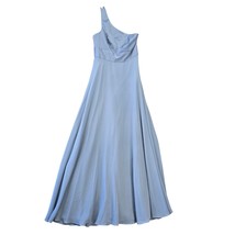 David&#39;s Bridal Blue Formal Maxi Long One Shoulder Gown Zip NEW $149 Women Size 4 - £47.93 GBP