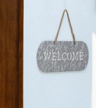 5&quot; X 11&quot; Gray Handcrafted Welcome Galvanized Metal Wall Decor - $799.61 MXN