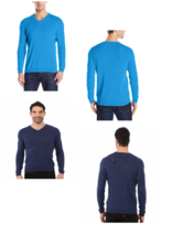 NEW Calvin Klein Men&#39;s Cotton Modal Twill Sweater XL Blue Navy V-Neck 4OVS327 - £11.76 GBP