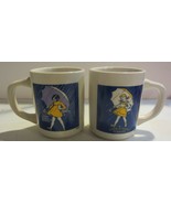 Vintage Morton Salt Girl  Coffee Mugs - When it Rains it Pours set of 2 - $15.15