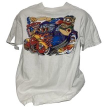 Vintage Men&#39;s Large T Shirt Hot Rod Monster Bell Winter Eat At Porky&#39;s 40 Alarm - £46.43 GBP