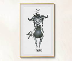 Taurus cross stitch zodiac sign pdf chart - Funny Imp cross stitch chart - £5.34 GBP