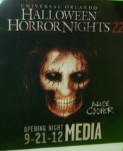 Alice Cooper Halloween Horror Nights 22 Haunted House Attraction Backstage Pass - £15.76 GBP