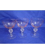 Vintage Morgantown Pink, Bottoms Glow Green Golf Ball Champagne Glasses ... - £36.76 GBP