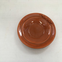 vintage retro  round ceramic ashtray 3 holder fall orange  ceramic class  - $12.17